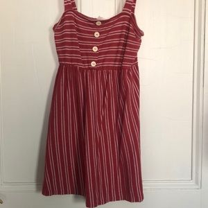Caution To The Wind Red Vertical Striped Dress